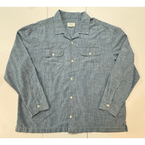 American Eagle AE Resort Shirt Blue Button Up 100% Cotton Mens Size XL  (15) - Picture 1 of 9